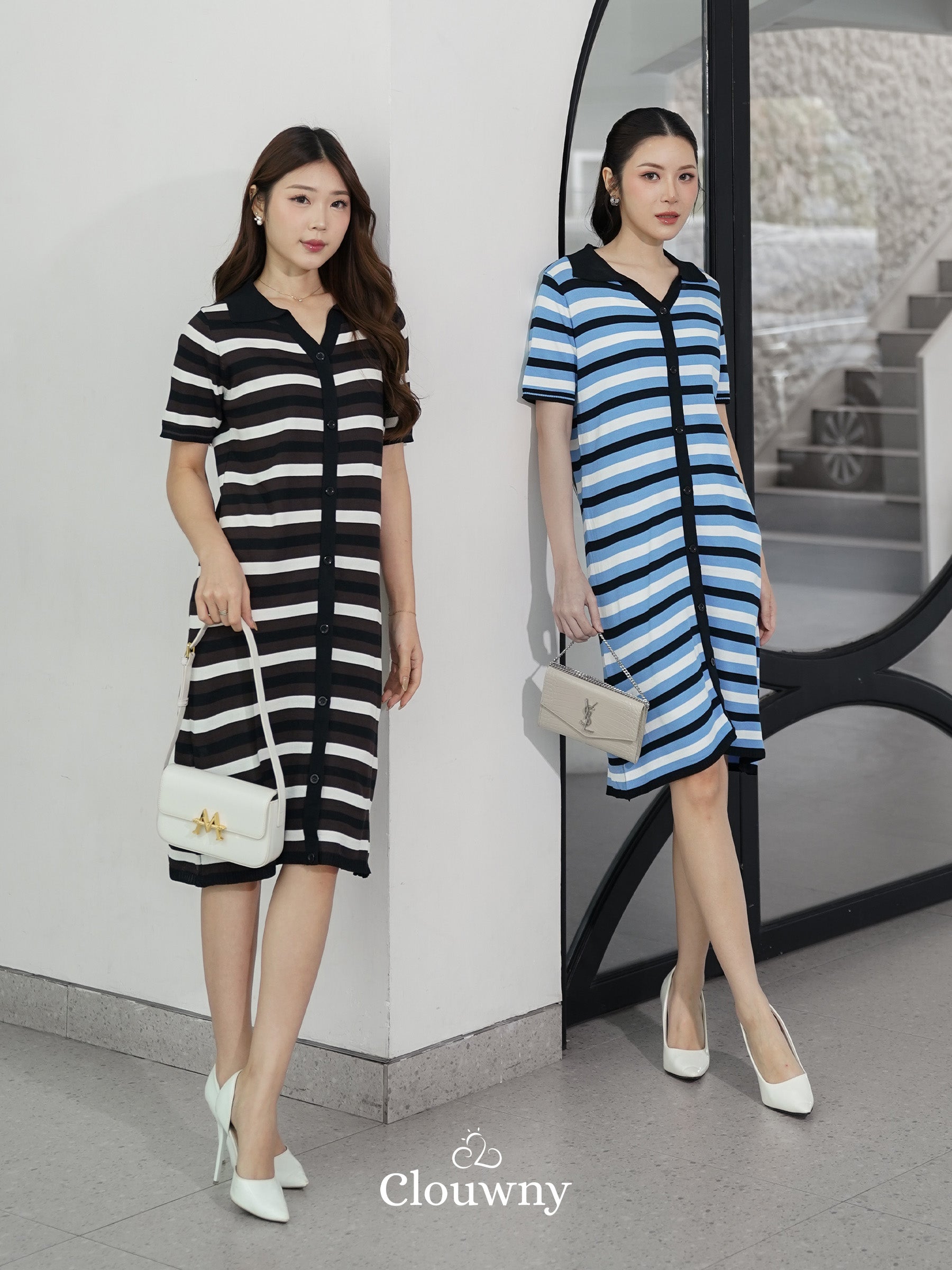 Butter Stripes Dress - Coffee